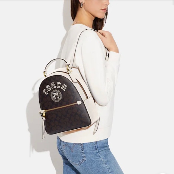 🔥Coach Jordyn Backpack In Signature Canvas With Varsity Motif - Picture 11 of 11